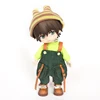 Ob11 Doll Checkered Loose Overalls Clothes Dolls Jeans Suit With Hat + T-Shirt Doll For Molly Gsc Ymy P9 P10 Body Uf Dolls 2