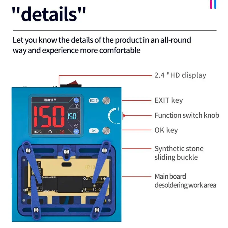 아이폰용 AiXun iHeater Pro 납땜 제거 스테이션, X-15 Pro MAX 마더보드용, 중간 프레임 분리 용접 수리 가열 스테이션