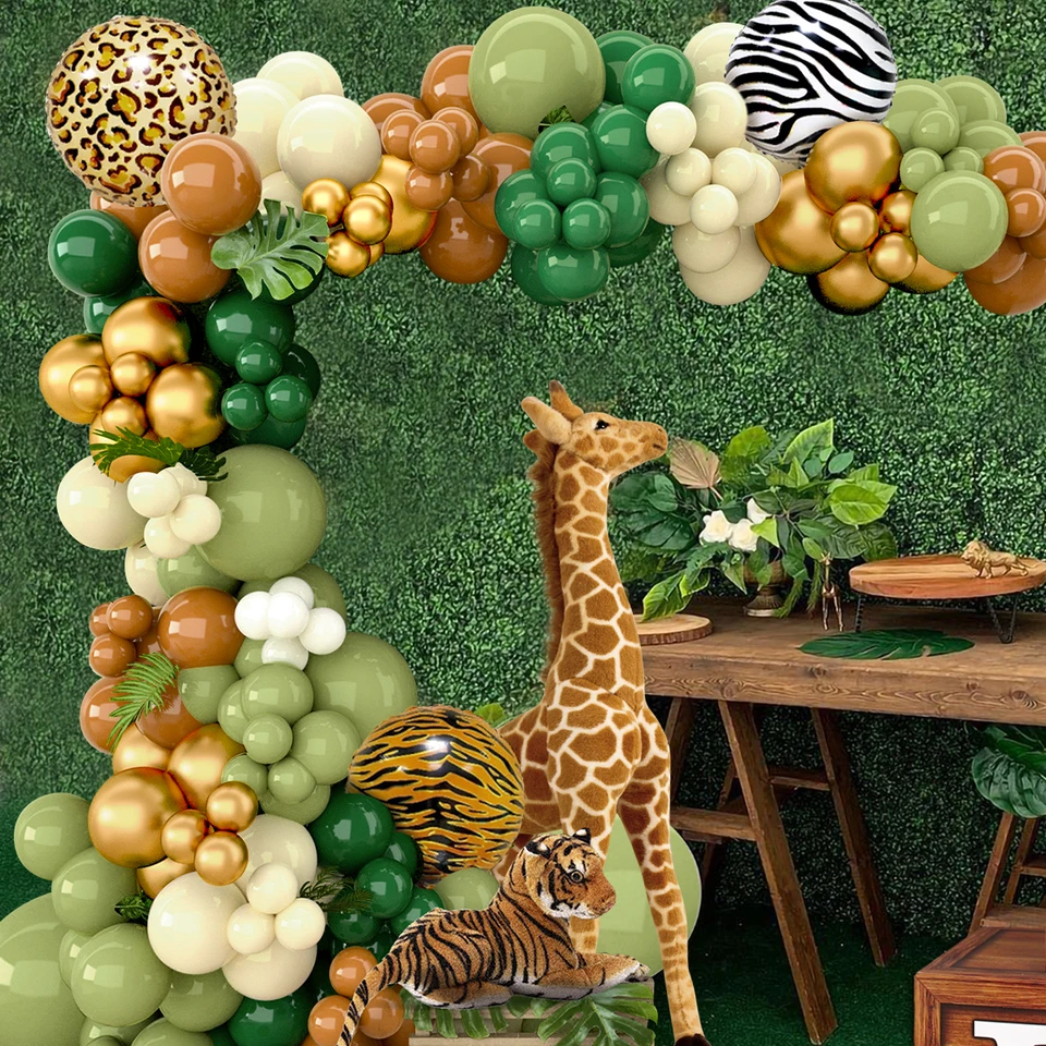 GIAUMA Ghirlanda con nappe verdi con perline di legno, foglie della giungla, bosco, foresta, asilo nido, bohémien, nappe da appendere alla parete, per la camera dei bambini, per feste di primavera