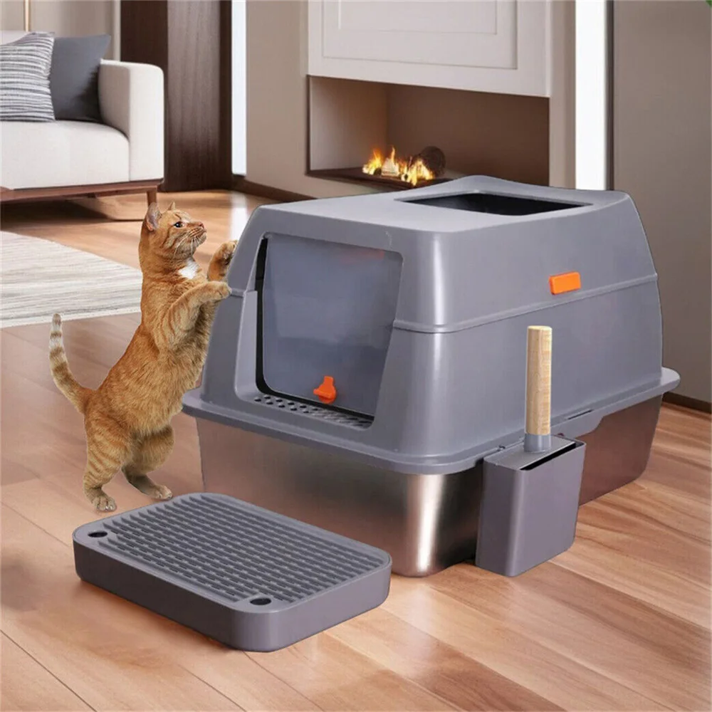 XXL Stainless Steel Cat Litter Box 1