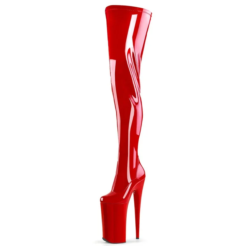 Gladiator 26 cm heels, sexy club pole dancing boots, 10 inches high, zipper open to the thigh boots
