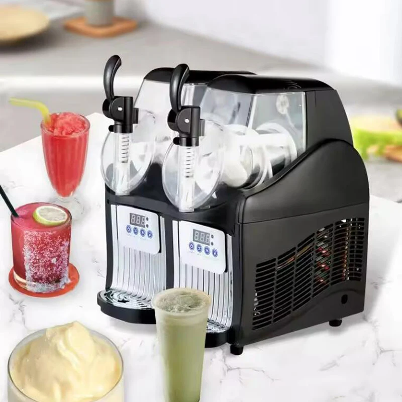 Food Beverage Commercial Slush Machine 5L Fruit Slush Ice Machine 300W Double-Cylinder Frozen Drink Ice Smoothie Machine 5