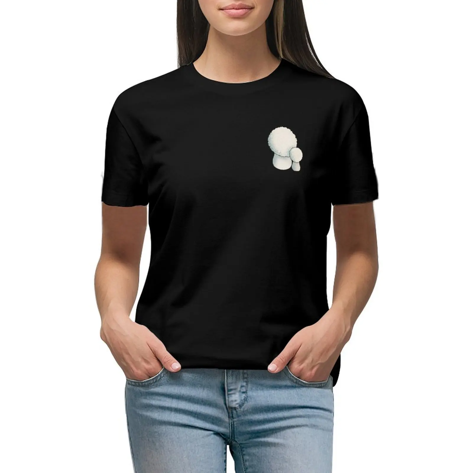 

Common puffball T-shirt Short sleeve tee lady clothes funny plain t shirts for Women