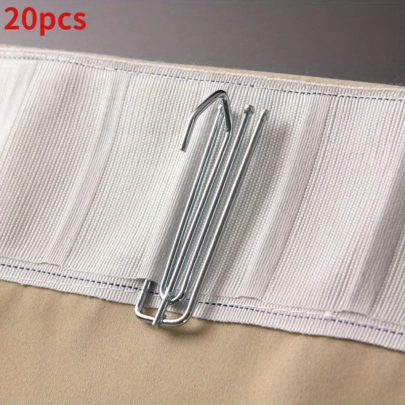 20Pcs High Quality Steel Curtain Hanging Hooks Ring Window White Hooks Home Decor Curtain Accessories curtain clip curtain grommets