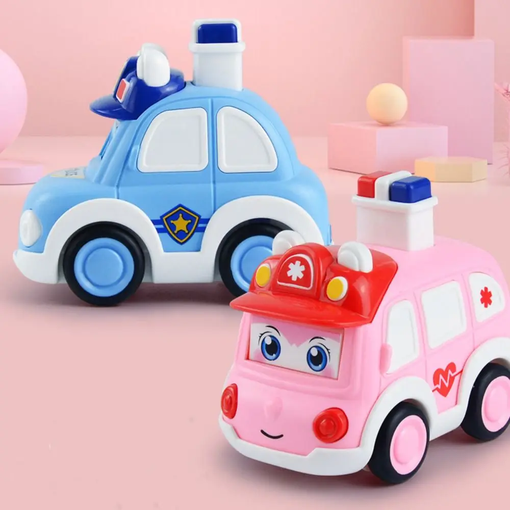 Police Car Press and Go Car Toy Funny Vehicle Fire Truck Wind-up Cars Toys Pull Back Plastic Push and Go Cars Kindergarten Toys