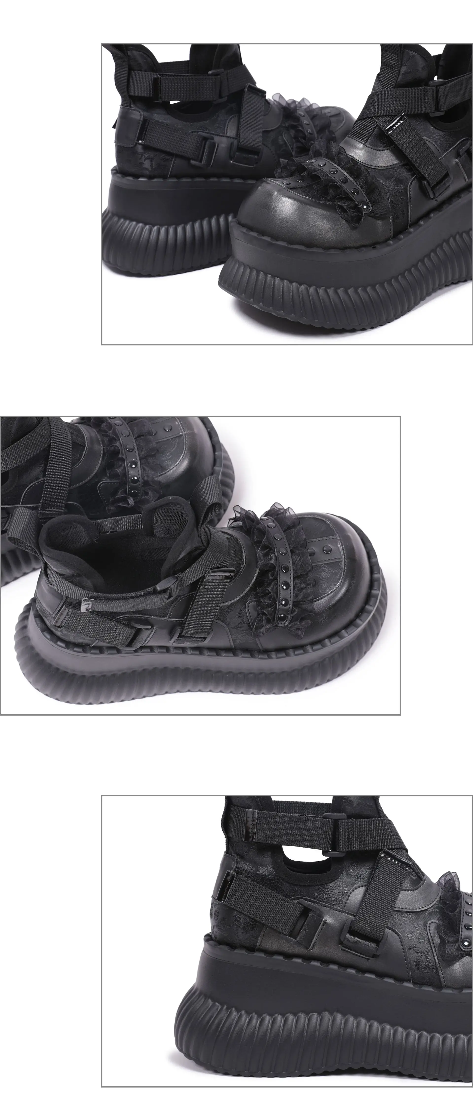 2024 Women Thick Bottom High Top Dark Style Mary Jane Niche