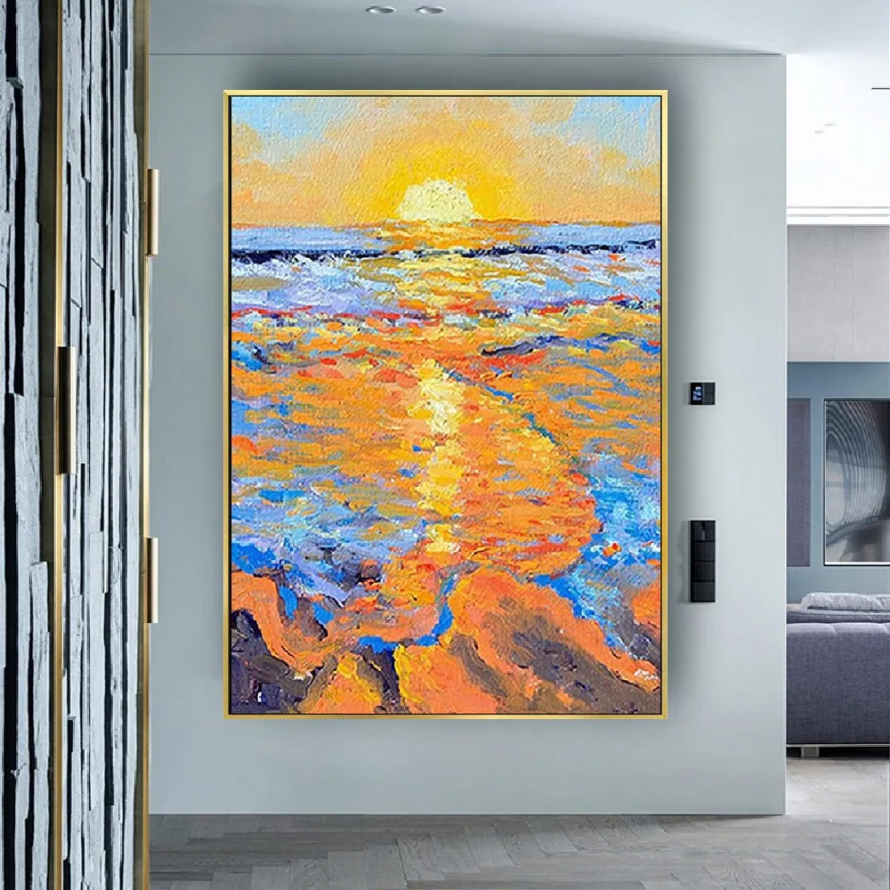 

Beautiful Large Wall Art Picture Color Palette Knife Texture Hand Painted Oil Painting On Canvas Artwork Pendant For Living Room