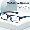 Square Frame Multifocal Reading Glasses Men Women Near and Far Progressive Eyeglasses Vintage Blue Light Blocking Presbyopia 1