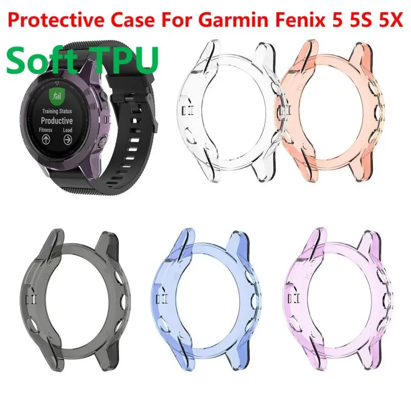 

TPU Protective Case Cover For Garmin Fenix 5 5S 5X Pro Smart Watch Clear Soft Silicone Bumper Protector Shell Accessoies Fenix5