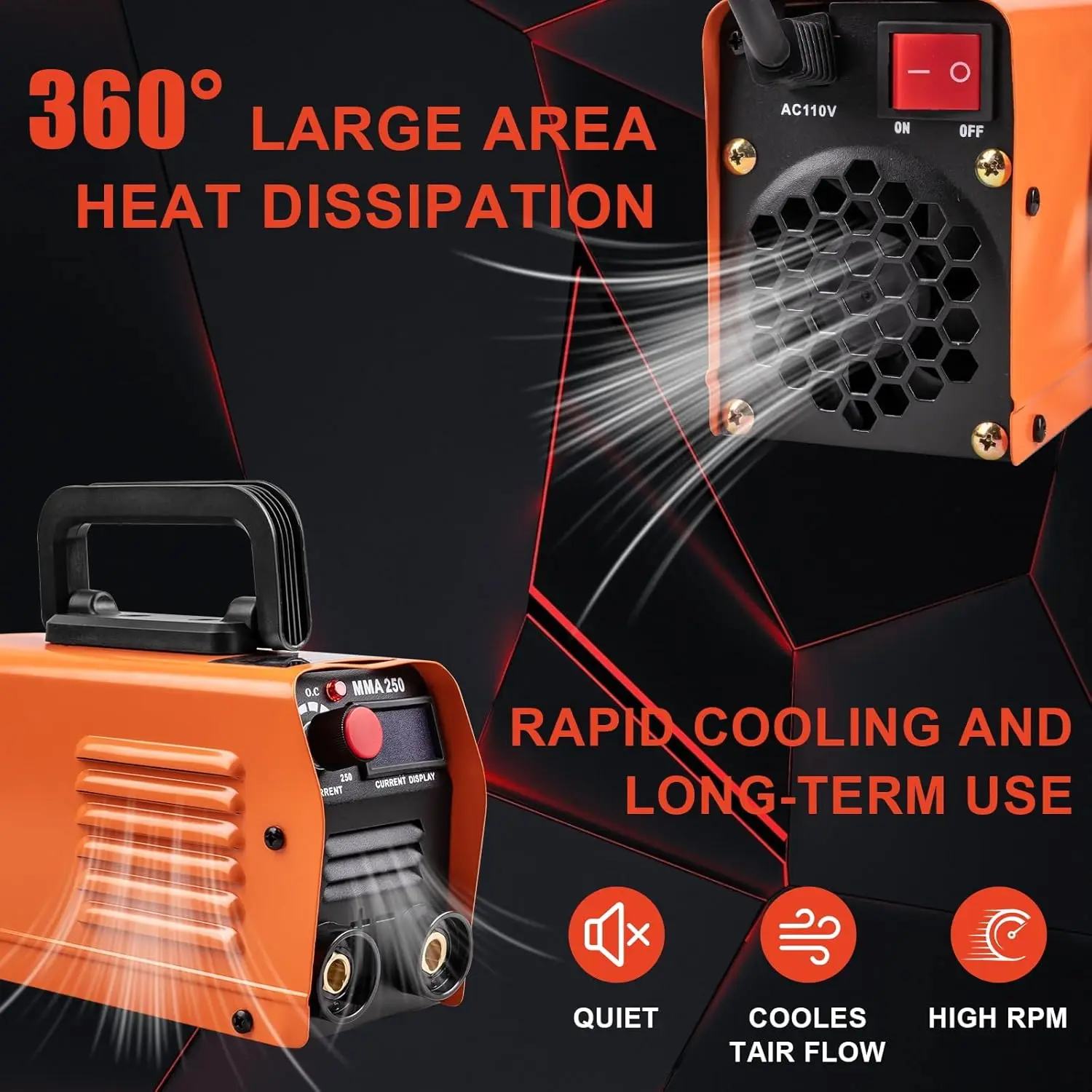 MMA-250 Portable Welding Machine Inverter Arc Electric Welder Current Adjustable Compact Welding Machine 110V/220V EU/US Plug