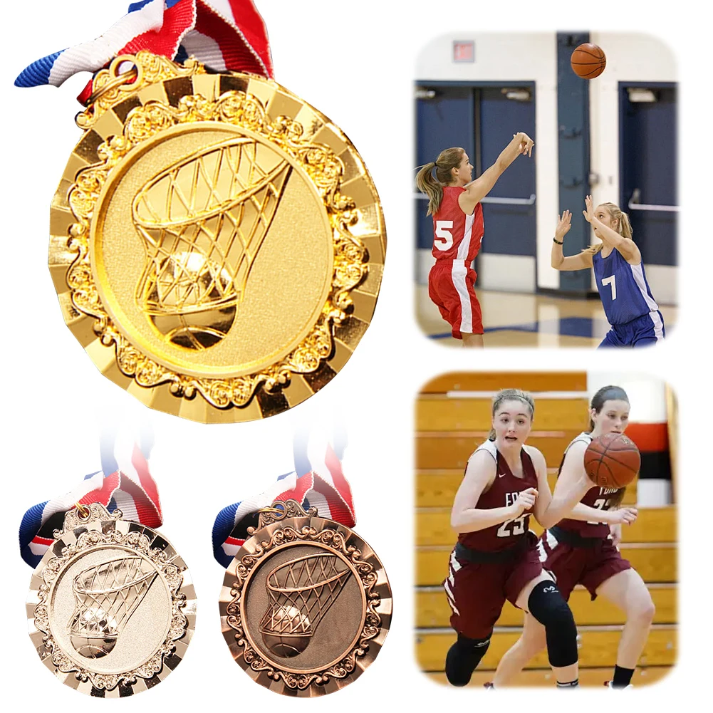 6.5cm Basketball Medals Sports Medal Basketball Award Medals Gold/Silver/Bronze Game for Winners