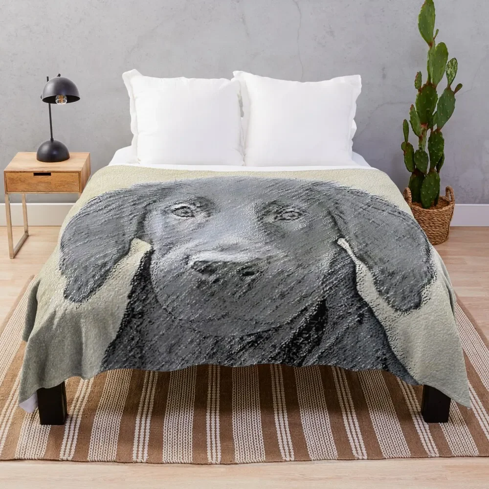 

Flat-Coated Retriever Throw Blanket manga Hairy valentine gift ideas Blankets