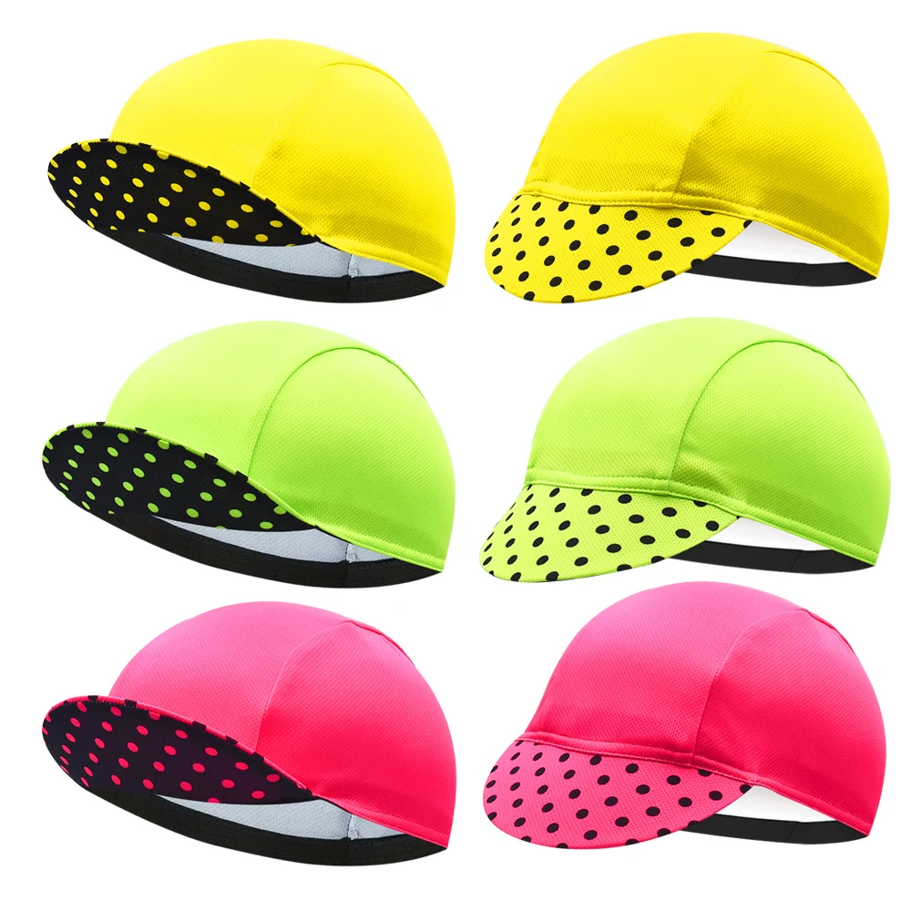 3 Colors Hot Pink Yellow Green Dots New CLassical Cycling Cap Breathable Unisex Gorra Ciclismo JIASHUO 3