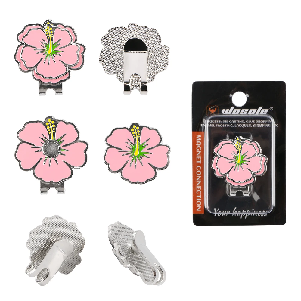 A Set Of Golf Marker+Cap Clip Set, Cute Flower Shape, Magnetic Cap Clip,Durable And Rust-Proof, Including Individual Packaing