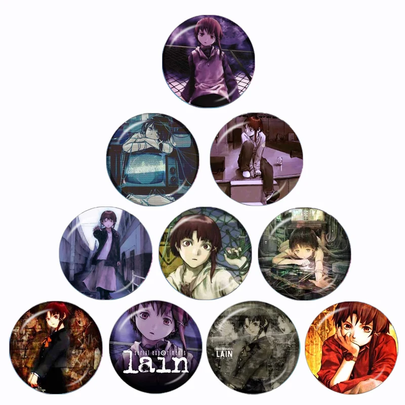 

Serial Experiments Lain Cartoon 12mm/16mm/18mm/20mm/25mm/30mm Round Photo Glass Cabochon Demo Flat Back Making Finding