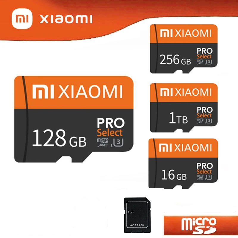 

XIAOMI Micro SD/TF Card 100MB/S Memory Card Flash Pro Select High Speed 2TB 1TB 128GB 256GB Cartao De Memoria For Phone/Camera