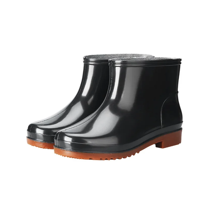 Bottes de pluie homme décolletées antidérapantes imperméables PVC confortables toutes saisons