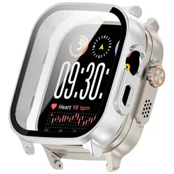 Premium All - Around Protective Tempered Glass Case and Screen Protector Cover Set for Realme Watch 5 (Silver)