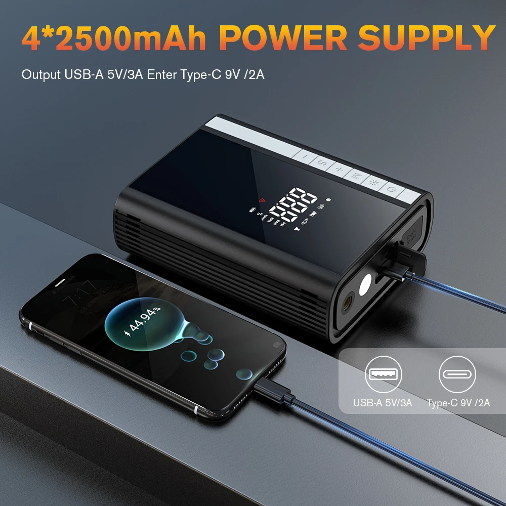 1500A 14.8V Car Jump Starter Air Pump Cordless Air Compressor Portable Tyre Inflator For Motocycle Bicycle Balls