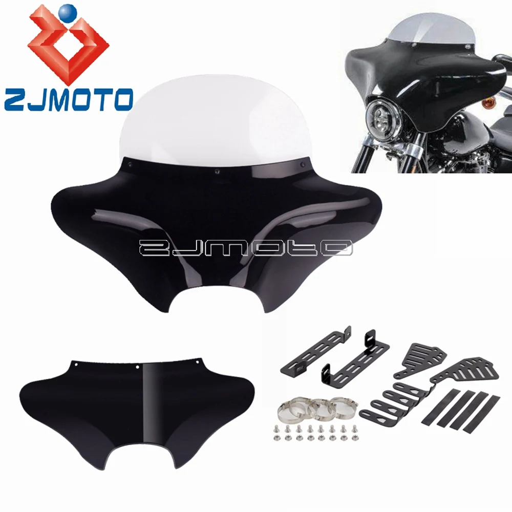 

Аксессуары для мотоциклов передняя фара летучая мышь обтекатель лобовое стекло для Harley Touring Road King FLS Softail Fatboy FLSTF FLSTFB