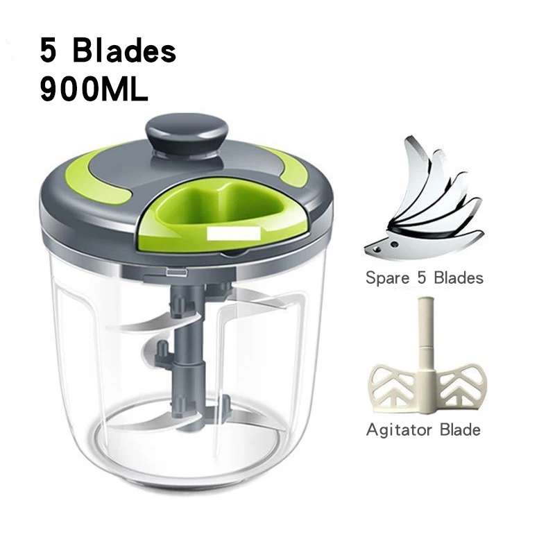 Manual Meat Grinder Hand-pulled Vegetable Cutter 500ml/900ml Kitchen Tools Hand Mixer Chop Meat Fruit Vegetable Wist Shredder meat grinder