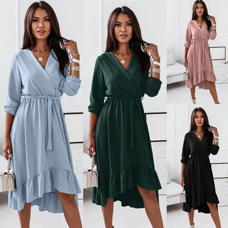 

2024 Maternity Dress for Pregnant Women Clothes Casual V-neck Long Sleeve Dress Elegant Pregnancy Photoshoot Dress Sexy Vestidos