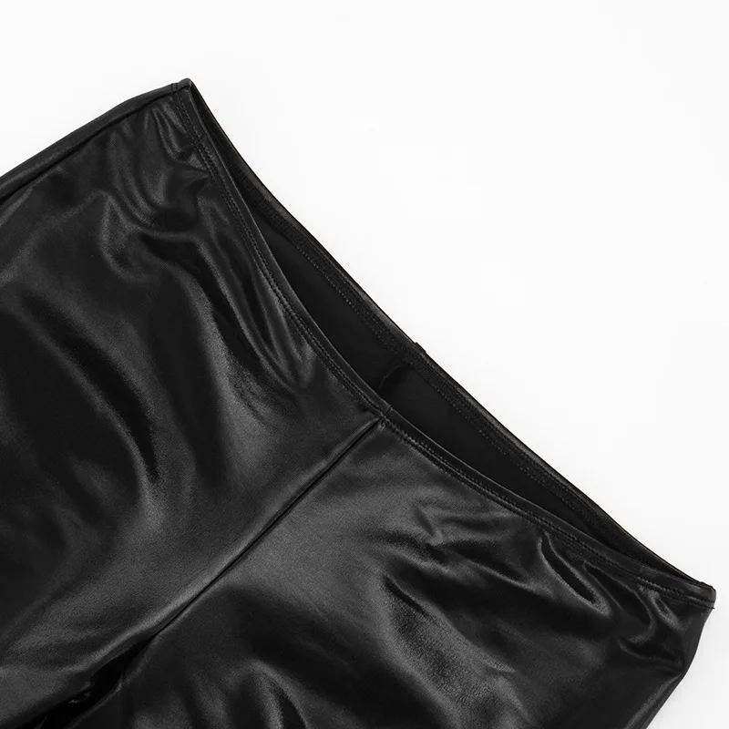 Joskaa Women's Casual All Match Bronzing Black Low Waist Slim Fit Capri Pants Fashion Cropped Trousers Female Bottoms Streetwear