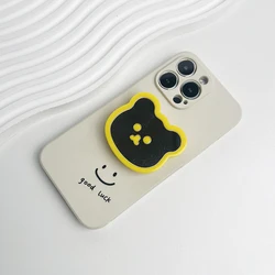 Adorable Bear Mirror Magnetic Phone Grip and Stand Holder (No magnet - Yellow)