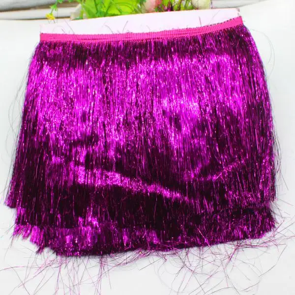 Polyester Lace Fringe 5-10 Yard Latin Fringe Tassel Shining Dazzling Lace For Samba Dance Dress Macrame Trimming Lace Polyester 20CM Long