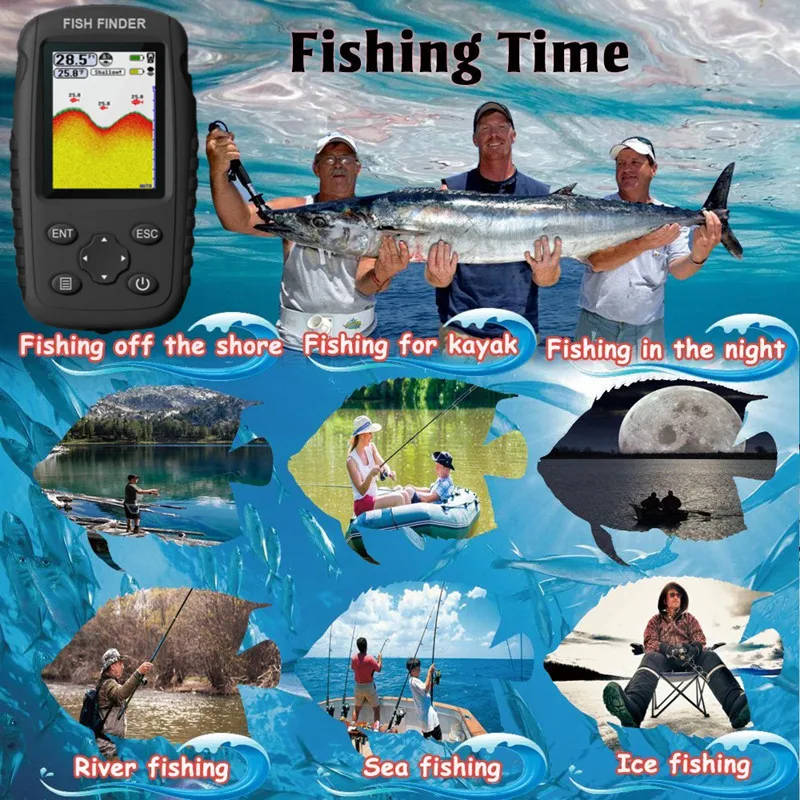 New high-definition color screen fish detector sonar wireless visual high-definition fish detector fishing sonar fishing device