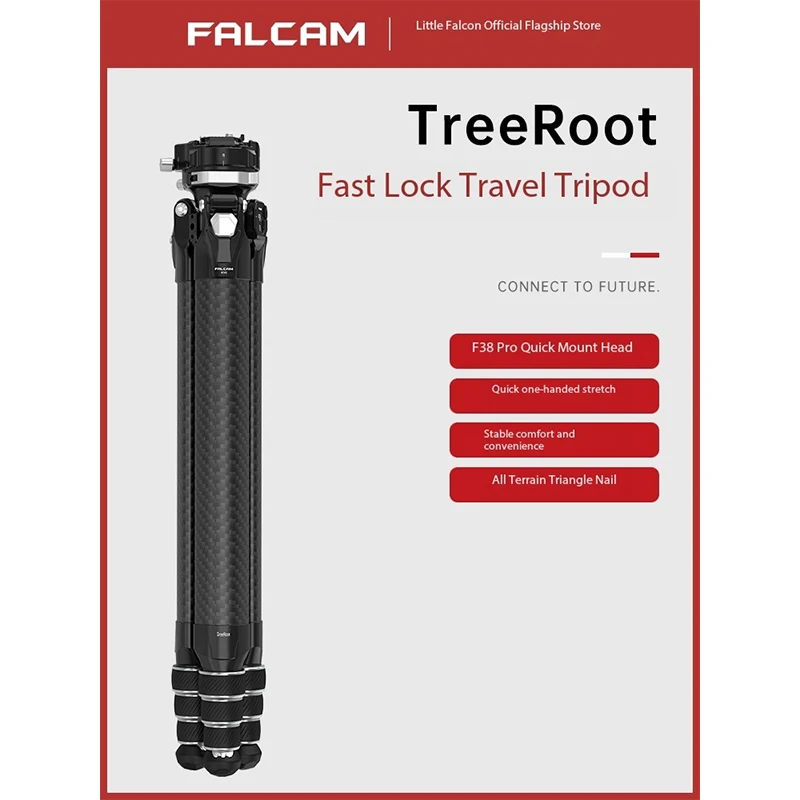 FALCAM 4301 R141K-320P/T00A4302 R141K-A130 Treppiede TreeRoot Quickloc in Fibra di Carbonio Portatile Professionale per Fotografia - immagine 2