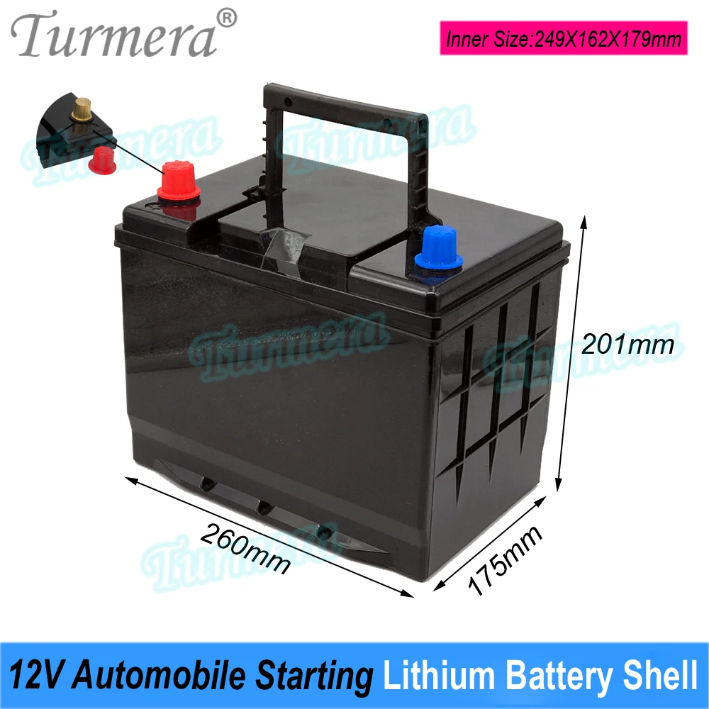 Turmera 자동차 배터리 박스, 자동차 시동 리튬 배터리 쉘 사용, 60 시리즈 80D26 55D26 65D26, 12V 납산 교체