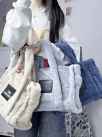 Hot Sale Of The Season Plush Tote Bag Street Style Commuter Shoulder Crossbody Bag Soft Polyester Lining Horizontal Square Sh...