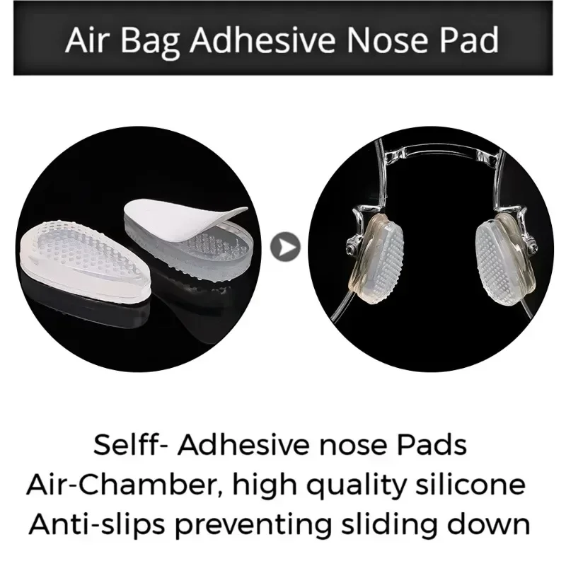 2/20PCS Silicone Glasses Nose Pads Soft Non Slip Air Cushion Nose Holder Transparent Invisible Self Adhesive Sticker Eyewear 5
