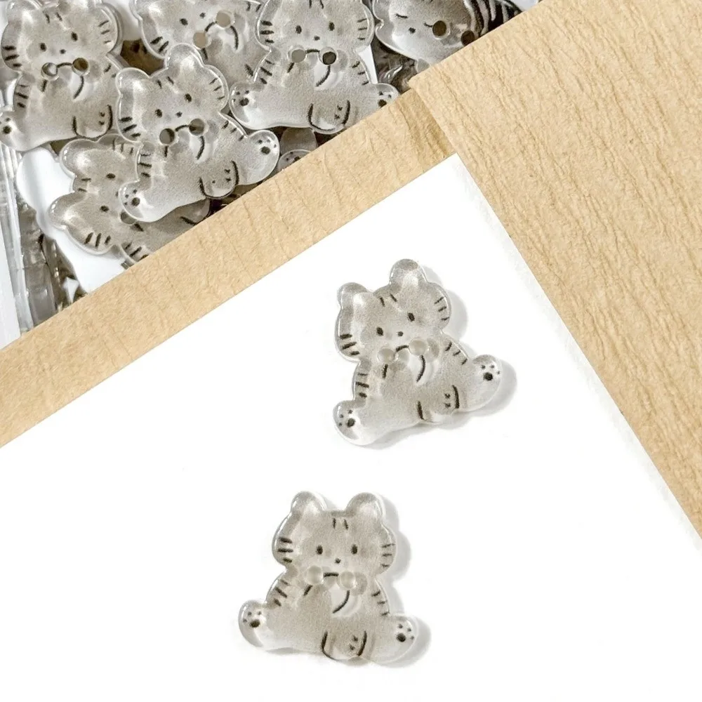 30pcs 회색 고양이 크리 에이 티브 키티 버튼 수지 귀여운 테이비 고양이 버튼 세련된 생강 고양이 버튼 의류 코트