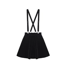 

2022NEW Women'S Skirt Harajuku Velvet Punk Love Clip Strap Skirt For Female Ladies Mini Skirts Black