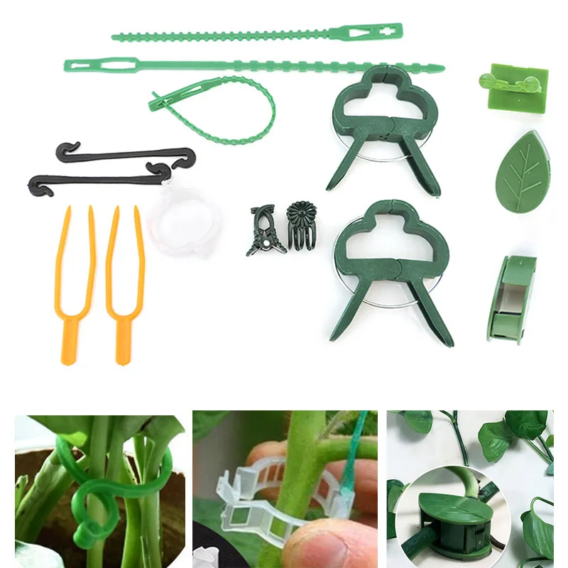 Plastic Plant Flower Support Clips Orchid Stem holder Fixing Vine Support Vegetables Tied Bundle Branch Clamping Garden Tools t