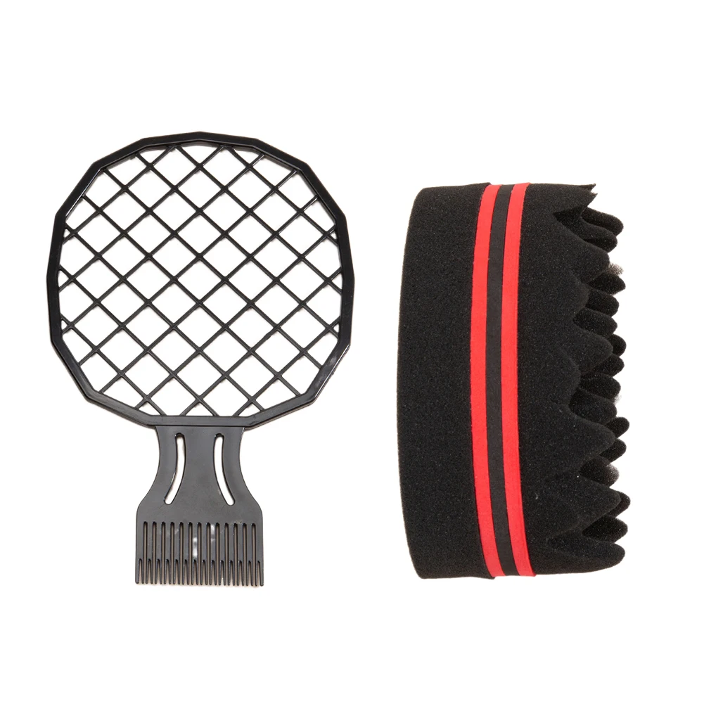 Hair Curl Weave Dreads Sponge Brush Plastic Hair Twist Comb Sponge Set Curl Comb Styling Supplies
