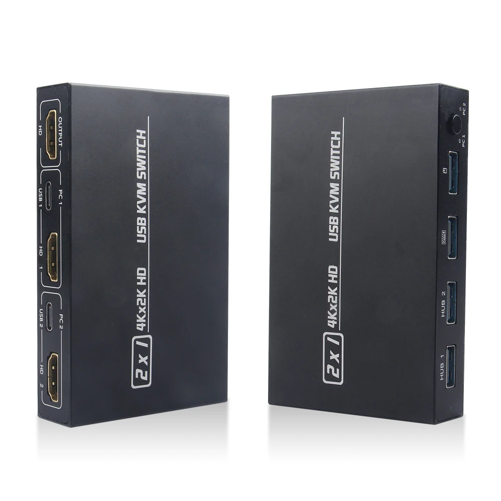 2  1 ƿ USB HDMI ȣȯ KVM ġ ڽ, 2 PC  Ű 콺 Ϳ,  ÷, USB ġ й, 4KX2K