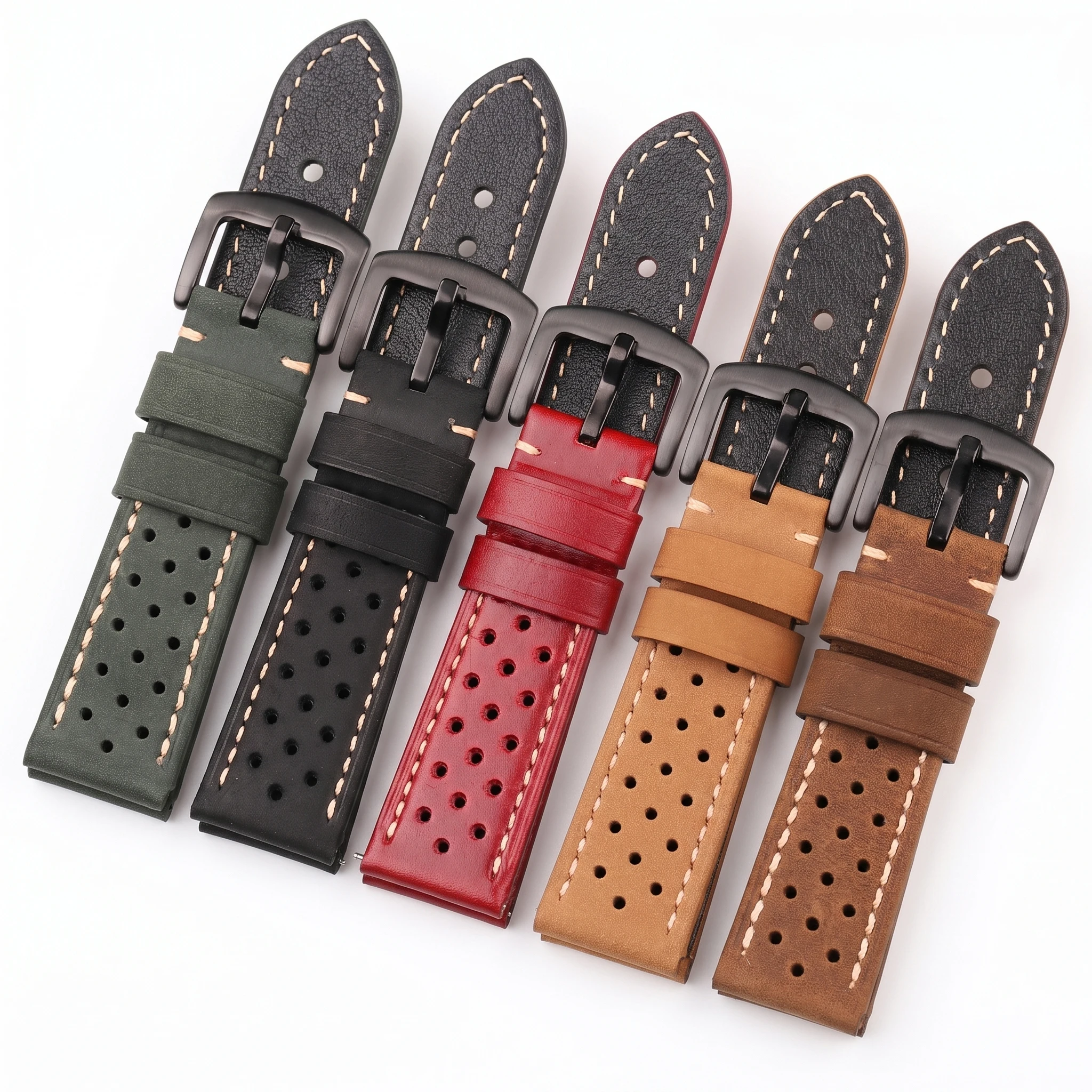 Premium Vintage Matte Genuine Leather Watch Strap – Breathable Cowhide Band