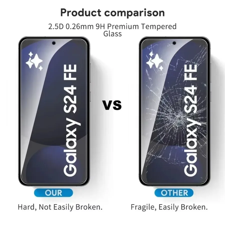 2Pcs Tempered Glass For Samsung Galaxy S25 S24 S23 S22 S21 Plus Screen Protector For Samsung S24 S23 FE S22 S21 Film 5