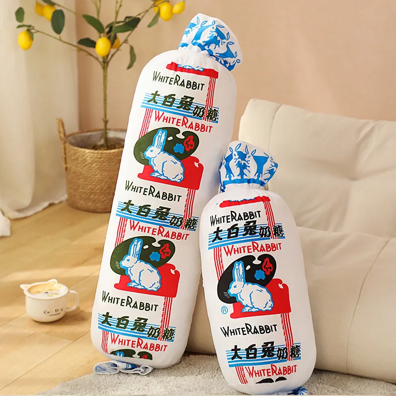 

50/80cm Creative Simulation White Rabbit Milk Candy Plush Pillow Soft Stuffed Long Pillow Plush for Girls Boys Gifts Home Decor