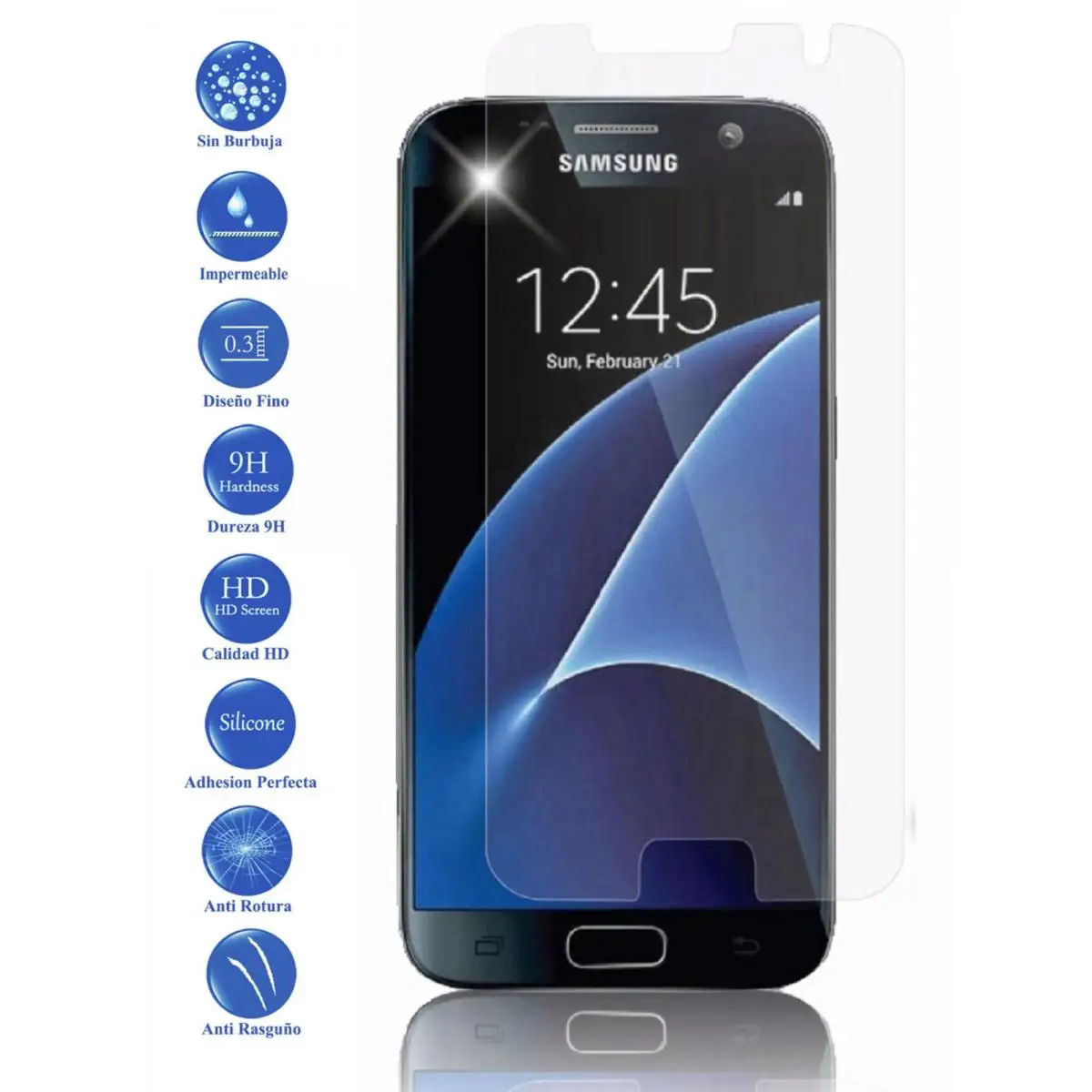 Per Samsung Galaxy S2 S3 S4 S5 S6 S7 Proteggi Schermo In Vetro Temperato