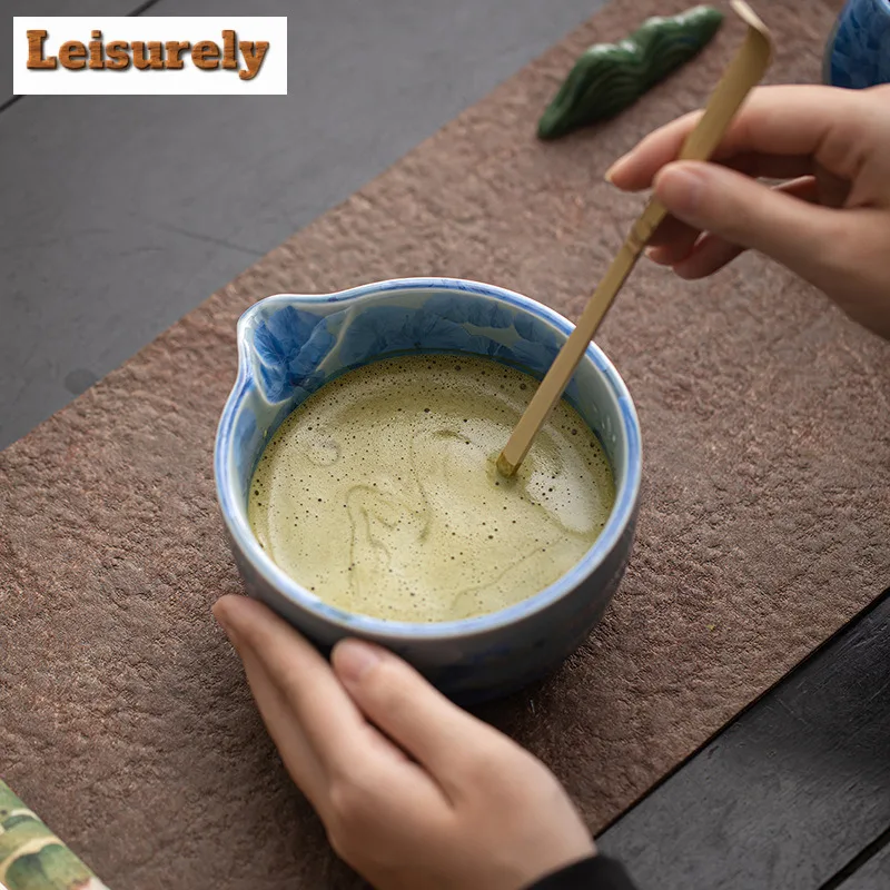 Ice Flower Crystal Glaze Matcha TeaSet Food Grade With Strainer Spoon Matcha Bowl Safe Reusable Matcha Whisk Holder Set Stirring