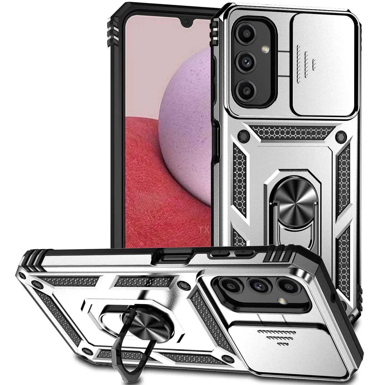 thumbnail image 1 of Ring Holder Case For Samsung Galaxy A12 M13 14 21S 22 23 24 32 33 52 53 54 72 73 A03 CORE Airbags Shockproof Shell Armor Cover, 1 of 5