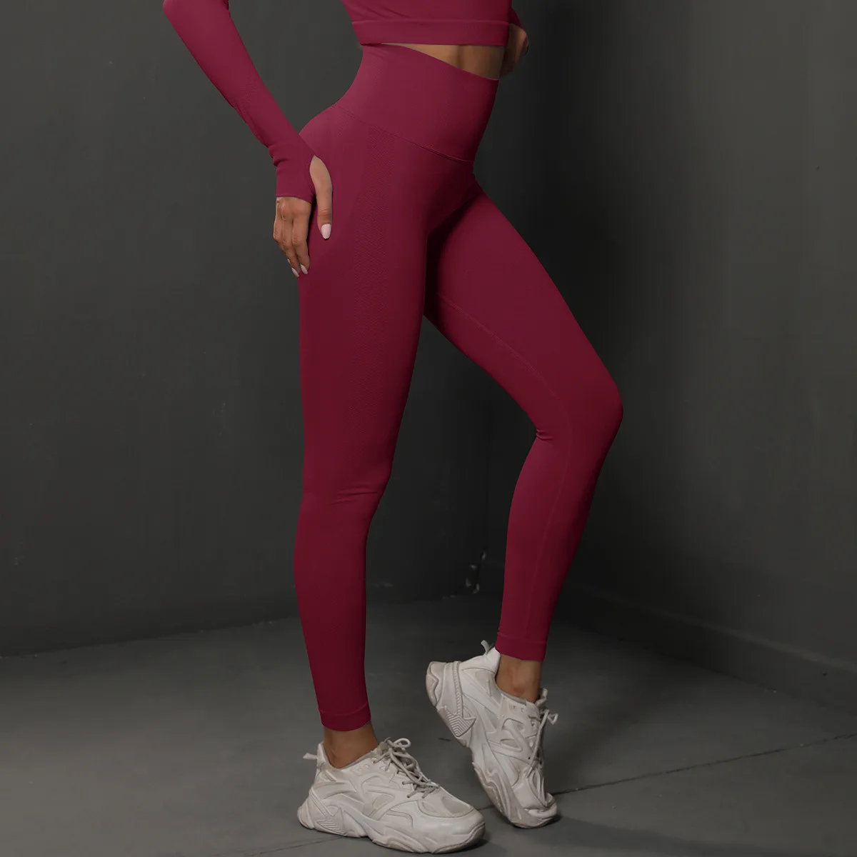 Po-Lifting-Leggings mit hoher Taille für Damen, Bauchkontrolle, Po-Lifting-Effekt, butterweiche Gym-Yoga-Hose, Push-Up-Effekt – Detail 2