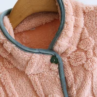 Autumn and Winter 2026 New Women's Nightgown Flannel Sweet and cute Bathrobe Women's Nightdress Stand collar Button Home Dress - Image 5