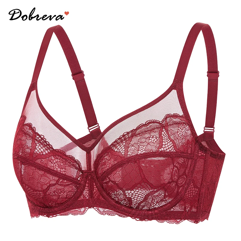 Dobreva Full Coverage Plus Size See Through Bralette For Women