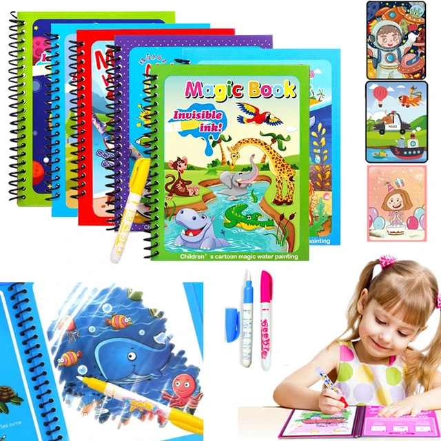 Children Magic Water Drawing Book Reusable Coloring Book Kids Magic Graffiti Painting Board Montessori Baby Early Education Toys 1