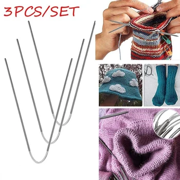 Circular Knit Needles 3pcs Knitting Metal Cable Circular Knitting Needles Set Knitting For Babies Sleeves Socks Accessories